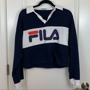 FILA Collared Long Sleeved Top
